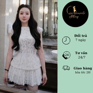 Women's skirt set, women's lace set with luxurious pleated skirt, standard Eva hamichi form