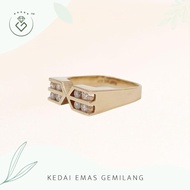 [Kedai Emas Gemilang] 200793 {YS} 2 Lines Diamond Gold Ring (11)(4.19G) [585 Gold]
