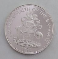 1992年巴哈馬英聯邦5元精鑄紀念銀幣-英國鑄造