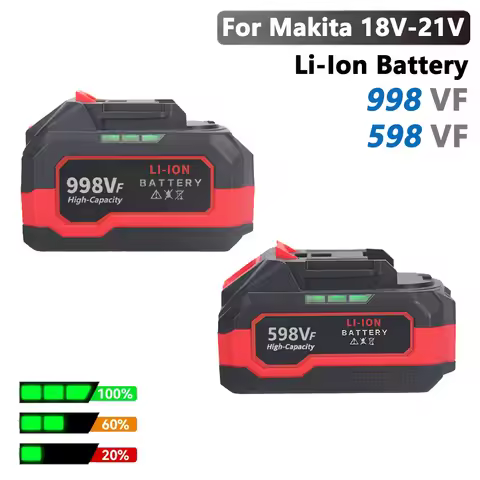 18V 21V 4.0Ah 6.0Ah Rechargeable Lithium Battery 598VF 998VF with Capacity Indicator for Makita Elec