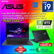 Gaming Laptop USED ASUS ROG STRIX SCAR 18 G18 G834JZ Intel i9 13980HX 32GB 1TB SSD RTX4080 RTX 4080 