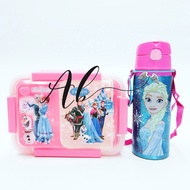 Angel Baby Frozen Elsa Anna Lunch Box Aluminium Water Bottle 600ML Set