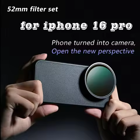 Ultrathin 52mm Filters CPL VND Starlight Black Fog Filter Leather Phone Case for iPhone 16 Pro Camer