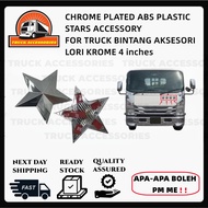 CHROME PLATED ABS PLASTIC STARS ACCESSORY FOR TRUCK BINTANG AKSESORI LORI KROME 4 inches GOOD QUALIT