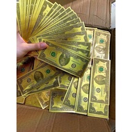 Wholesale of 10 sets of gold tin dollars (1000 sheets) - gold-plated USD size 7x16cm to decorate oat