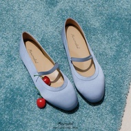 𝐌𝐈𝐍𝐈𝐌𝐀𝐋𝐈𝐒𝐓 Mary jane silky and shoe charm (Blue/silver charm) รองเท้าผ้าซาตินพร้อมจี้ประดับ