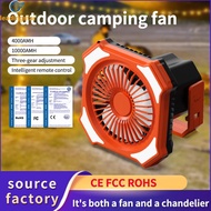 LeadingStar Fast Delivery Camping Tent Fan Multifunctional 10000mAh Power Bank LED Lantern Portable Camping Fan USB Beach Fan With Hook