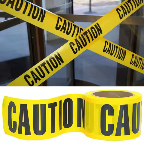 20m/roll Yellow Caution Tape for Police Barricade Public Works Safety Barrier Kids Engineering Truck