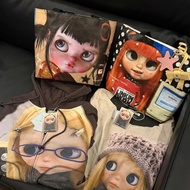 Big eyed doll cute Blythe doll double-sided large capacity tote bag shopping bag gift bag