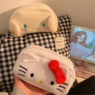 ⚡ Kawaii Sanrio Plush Pencil Bag Pencil Pouch Cute Hello Kitty Cinnamoroll Pencil Cases For Girls Cartoon Pencil Box Stationery Storage Bags ⚡