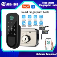Bluetooth Tuya App Fingerprint Smart Door Lock Gate Password RFID Card Rim Bolt Electronic Door Lock