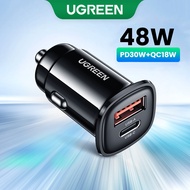 UGREEN Car Charger  30W 18W Dual-Port Fast Charging Support QC PDfor iPhone 14 Pro Max, 13, XiaoMi, 