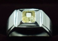 黃色藍寶石戒指 錫蘭藍寶石純銀戒指 男士珠寶戒指