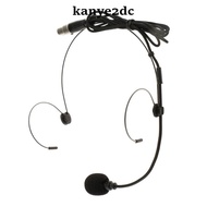 [kanye2dc] Xlr-3Pin//3.5mm  Double Ear Hook Condenser Microphone Head-mounted Mic Beige Color