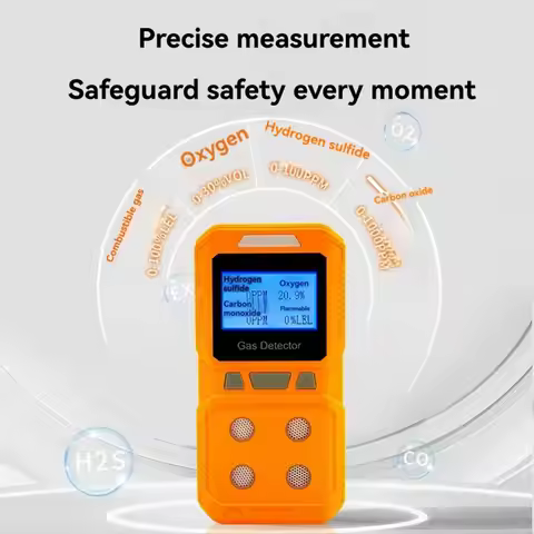 Reliable- 4 in 1 Gas Detector Combustible and Toxic Hazardous Gas Meter Portable Handheld O2 CO H2S 