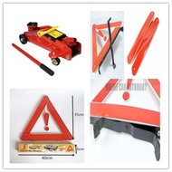 2 Ton Hydraulic Floor Jack with Early Warning Road Safety Triangle Kit ReflectiveAuto Emergency Warn
