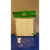 SWITCH 3GANG 1WAY WITH INDICATOR LIGHT 16A - ZENSO - WHITE