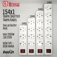 Stop Kontak / Terminal Colokan Broco 3/4/5/6 Lubang + Saklar / Switch / On Off Stop Kontak Broco Sak