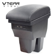 Vtear for Honda Jazz FIT GE GK 2004-2020 armrest box car-styling arm rest USB storage accessories de