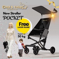 【Pocket】Child & Folks Stroller Baby 2.9kg Max 60kg Foldable Travel Stroller Adjustable baby stroller