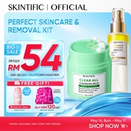 <2pcs>SKINTIFIC Basic Skincare & Removal Kit: Moisturizer丨Serum Spray丨Sunscreen丨 Cleanser &Cleansing
