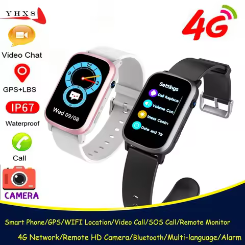 IP67 Waterproof Smart 4G Remote Camera GPS WI-FI Kid Students Wristwatch Video Call Monitor Tracker 