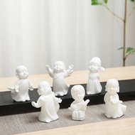 Iwishan White Porcelain Purple Clay Tea Pet Flower Pet Little Tathagata Tea Play Ceramic Crafts Succ