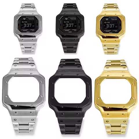 DW5600 New Metal Case for Casio DW-5600 DW5600E GW-B5600 Modified Shell Stainless Steel Strap High Q