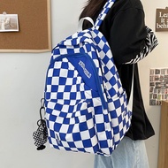 Schoolbag Female Student Backpack Anti-theft Checkerboard Backpack