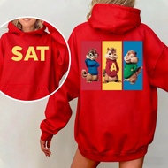 Alvin And The Chipmunks Simple Cartoon Hoodie Front And Rear Printed Sweatshirt