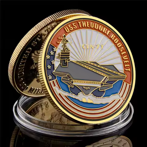 USA Aircraft USS Theodore Roosevelt CVN-71 Department of The Navy Great Seal Carrier Gold Challenge 
