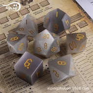 Dungeons & Dragons Permainan Papan Dadu Set 7-Keping Berbilang Sisi DND RPG Dadu Mata Kelabu