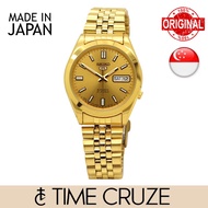 [Time Cruze] Seiko 5 Automatic SNXC38J5 Japan Made Gold Dial Jubilee Strap Men Watch