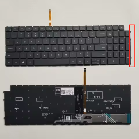 New US Russian Spanish Brazil Keyboard For Dell Vostro 15 3510 3515 3525 3520 5510 5515 P106F With B