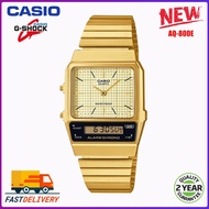Casio AQ-800EG-9A Digital Analog Stainless Steel Strap Watch Fashion Square Watch Waterproof