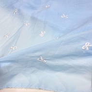 Embroidered Fabric Raw Fabric Embroidered With Green Bow