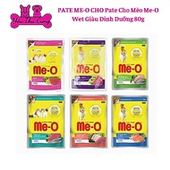 [Combo of 6 packs of mixed flavors]-Me-O Wet Cat Pate Rich in Nutrition 80g