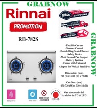 Rinnai RB-782S 2 BURNER BUILT-IN HOB STAINLESS STEEL - 1 Year Local Manufacturer Warranty