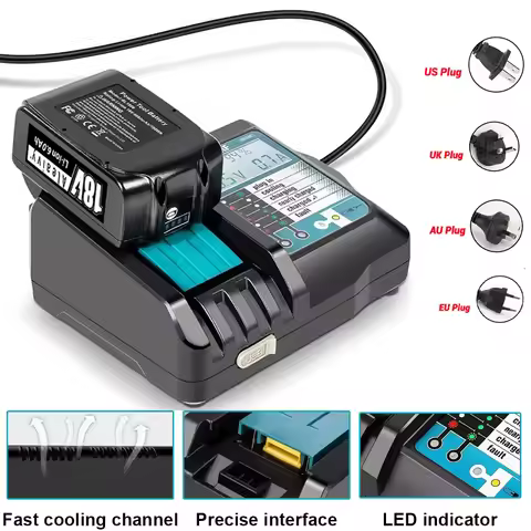 DC18RF Li-ion Battery Charger 3.5A Charging Current for Makita 14.4V 18V BL1830 Bl1430 DC18RC DC18RA