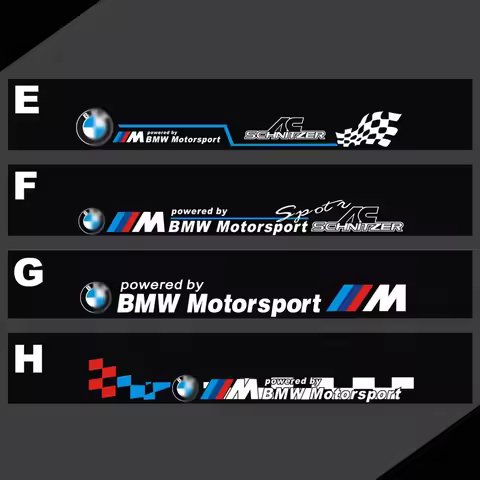 For BMW Car Front Rear Windshield Sticker Motorsport Letters Decals Decoration E60 E90 F10 F30 E46 G