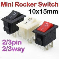 Mini Rocker Switch ON/OFF 10x15mm AC 250V 3A Boat 2 3 pin way SPST 6A/250V kcd11 12v battery xt60 pl