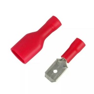 MERAH Skun blade crimp spade connector cable connector 1 pair - RED -