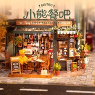 Robotime rolife Robotime rolife Bear Dining Bar DIY Handmade House Art House Miniature Model House A
