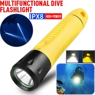 Powerful Yellow Light/White Light LED Diving Flashlight Waterproof Night Fishing Light Underwater 30