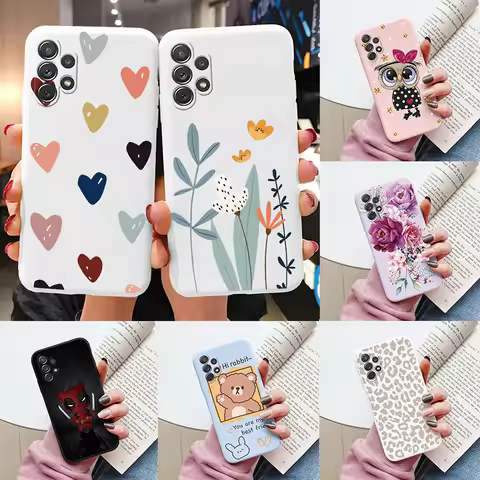 Soft Case For Samsung Galaxy A32 4G A 32 5G Phone Cover Cute Flowers Butterfly Fundas TPU Coque For 