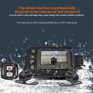 Driving Recorder Camera Dash Cam 2Inch IPS Screen 1080P+720P Dual AHD Bike Dashcam G-Sensor Parking 