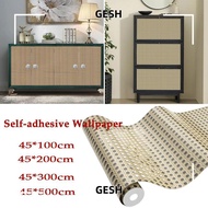 GESH Wall Sticker, Self-adhesive Waterproof Wallpaper,  Rattan PVC Removable Furniture Renovation St
