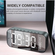 Bluetooth Speaker LED Digital Alarm Clock With FM Radio LED Mirror Snooze Wireless Subwoofe desktop