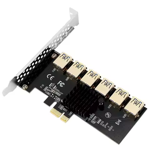Riser PCIE 1 To 6 Slot PCI Express Multiplier Riser Card Adapter USB3.0 PCIE X1 To X16 Extender 010X