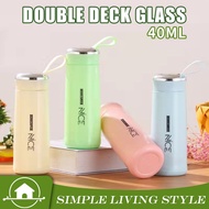 【In Stock】Cup Glass Bottle Tumbler Creative Leakproof Water Cup Stainless Aqua Flask 400ml